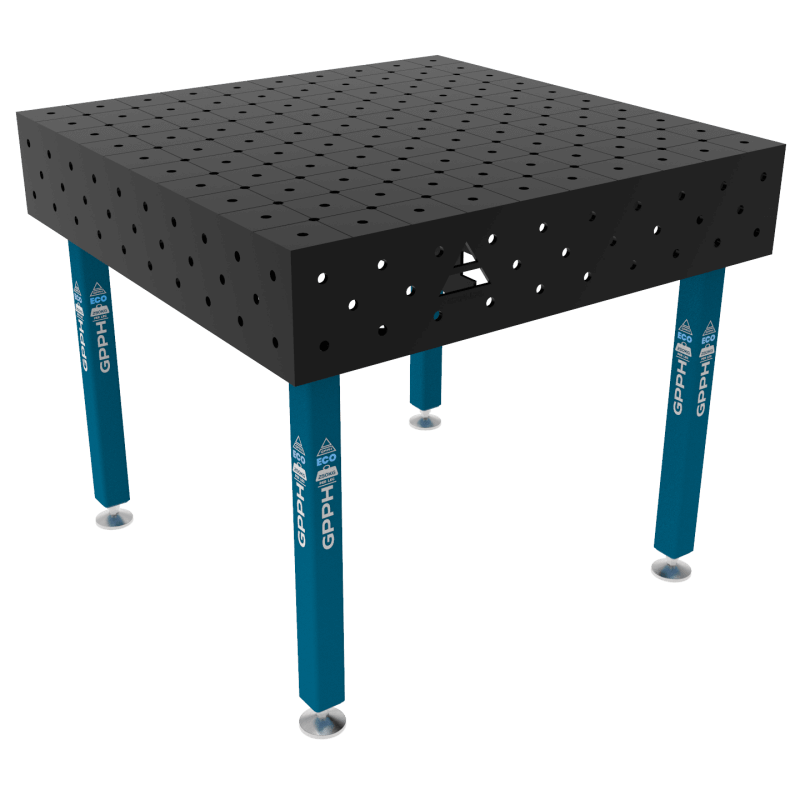 Stół Spawalniczy ECO Rozmiar - 1000x1000mm, Siatka - DIAGONALNA, System - Φ16, Nogi - Na stopach