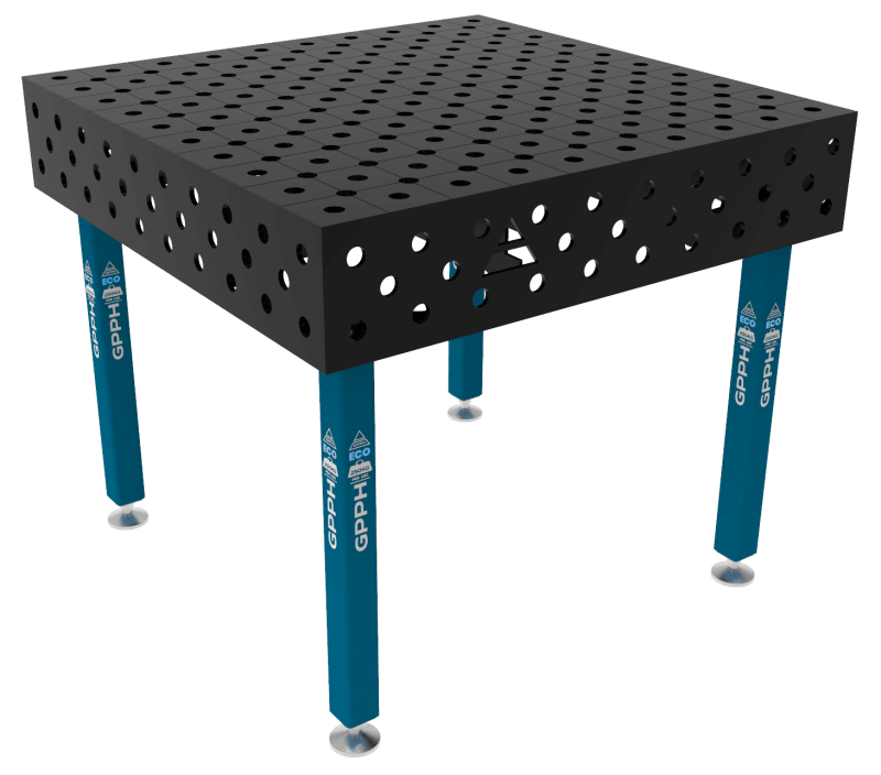 Stół Spawalniczy ECO Rozmiar - 1000x1000mm, Siatka - DIAGONALNA, System - Φ28, Nogi - Na stopach