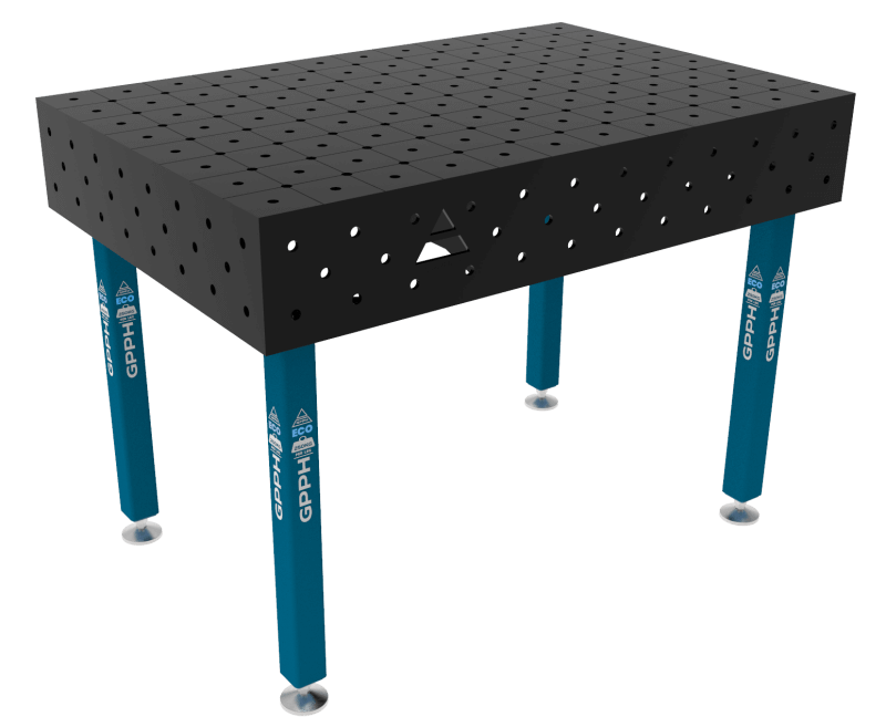 Stół Spawalniczy ECO Rozmiar - 1200x800mm, Siatka - DIAGONALNA, System - Φ16, Nogi - Na stopach