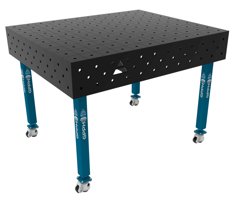 Stół Spawalniczy ECO Rozmiar - 1200x1000mm, Siatka - 100x100mm, System - Φ16, Nogi - Na kołach