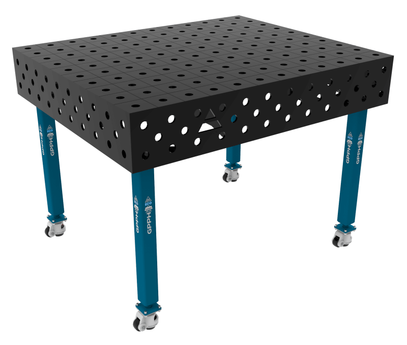 Stół Spawalniczy ECO Rozmiar - 1200x1000mm, Siatka - 100x100mm, System - Φ28, Nogi - Na kołach