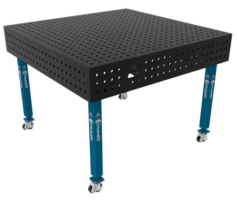 Stół Spawalniczy ECO Rozmiar - 1200x1200mm, Siatka - 50x50mm, System - Φ16, Nogi - Na kołach