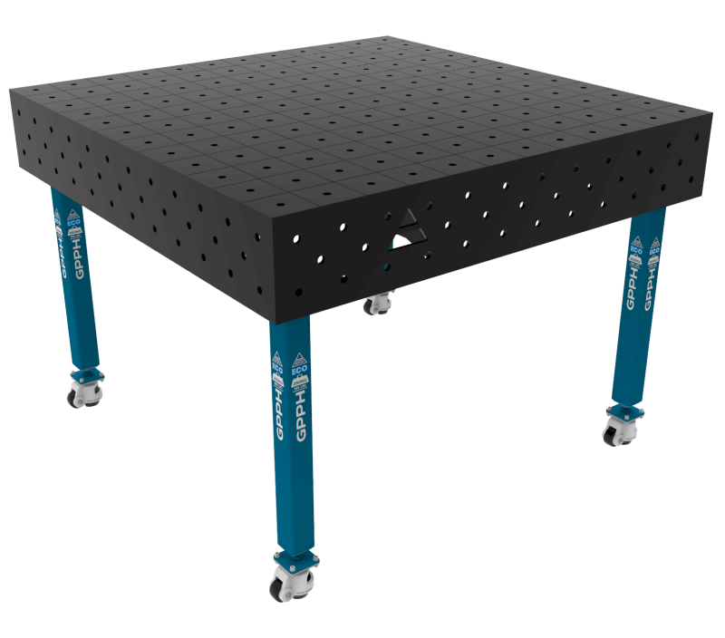 Stół Spawalniczy ECO Rozmiar - 1200x1200mm, Siatka - 100x100mm, System - Φ16, Nogi - Na kołach
