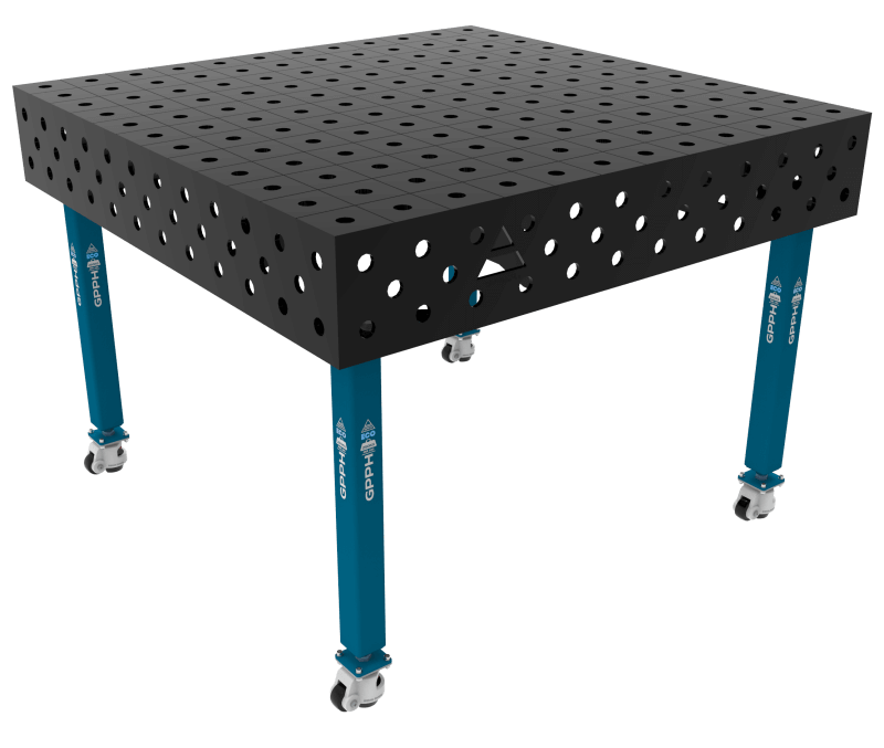 Stół Spawalniczy ECO Rozmiar - 1200x1200mm, Siatka - 100x100mm, System - Φ28, Nogi - Na kołach