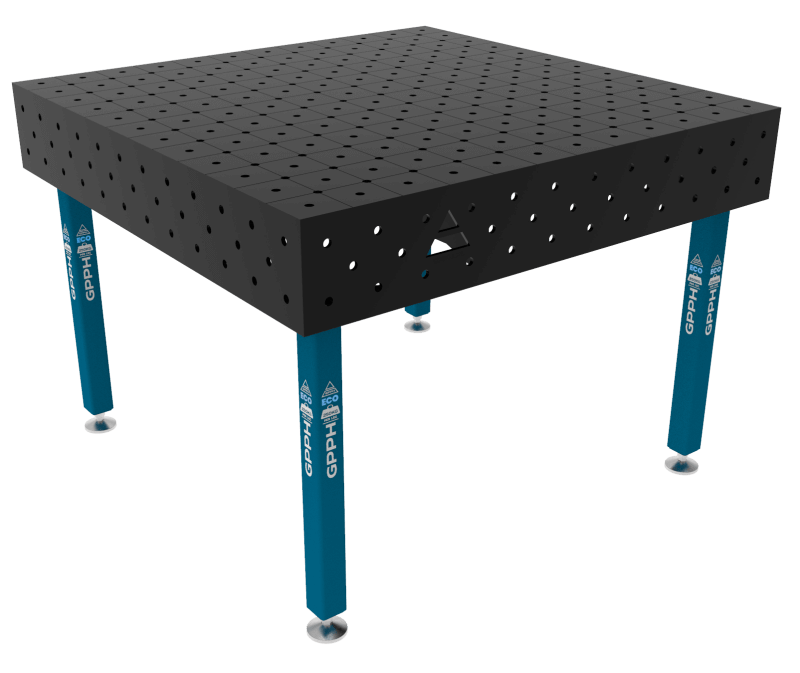 Stół Spawalniczy ECO Rozmiar - 1200x1200mm, Siatka - DIAGONALNA, System - Φ16, Nogi - Na stopach