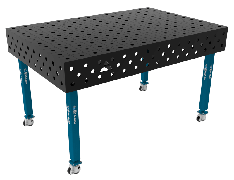ECO Welding Table Size - 1500x1000mm, Grid - 100x100mm, System - Φ28, Legs - On wheels