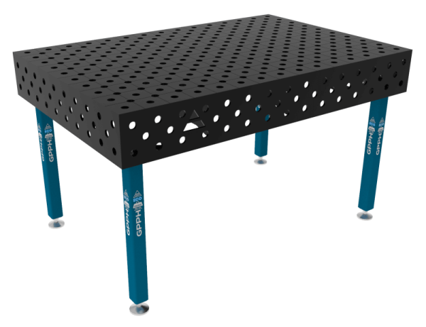 Stół Spawalniczy ECO Rozmiar - 1500x1000mm, Siatka - DIAGONALNA, System - Φ28, Nogi - Na stopach