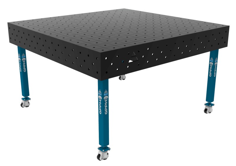 Svařovací stůl ECO Rozměr - 1500x1480mm, Mřížka - 100x100mm, Systém - Φ16, Nohy - Na kolečkách