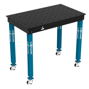 Masă de sudură BASIC Dimensiuni - 1000x600mm, Plasă - 100x100mm, Sistem - Φ16, Picioare - Pe roți
