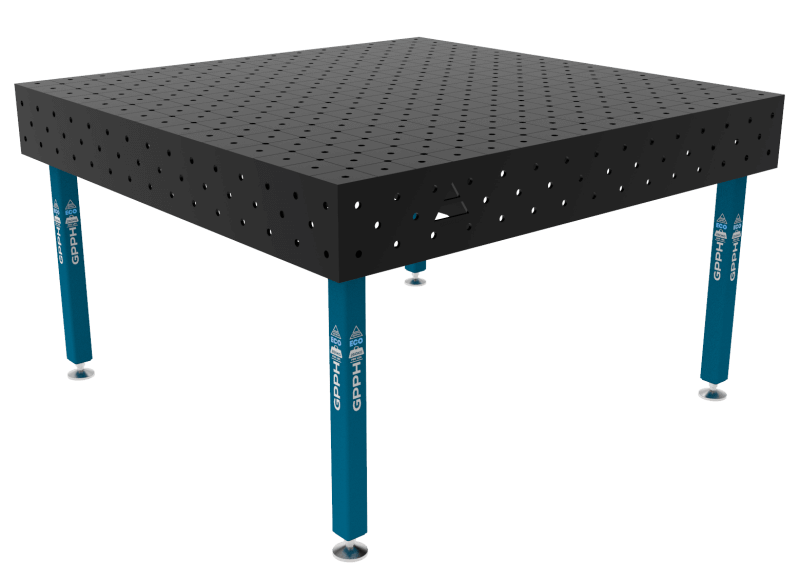 Stół Spawalniczy ECO Rozmiar - 1500x1480mm, Siatka - DIAGONALNA, System - Φ16, Nogi - Na stopach