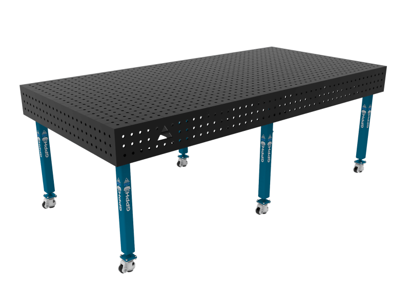 Stół Spawalniczy ECO Rozmiar - 2400x1200mm, Siatka - 50x50mm, System - Φ16, Nogi - Na kołach