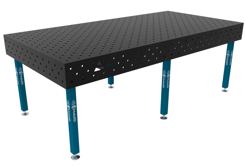 Stół Spawalniczy ECO Rozmiar - 2400x1200mm, Siatka - DIAGONALNA, System - Φ16, Nogi - Na stopach