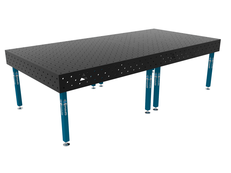 Stół Spawalniczy ECO Rozmiar - 3000x1480mm, Siatka - 100x100mm, System - Φ16, Nogi - Na stopach