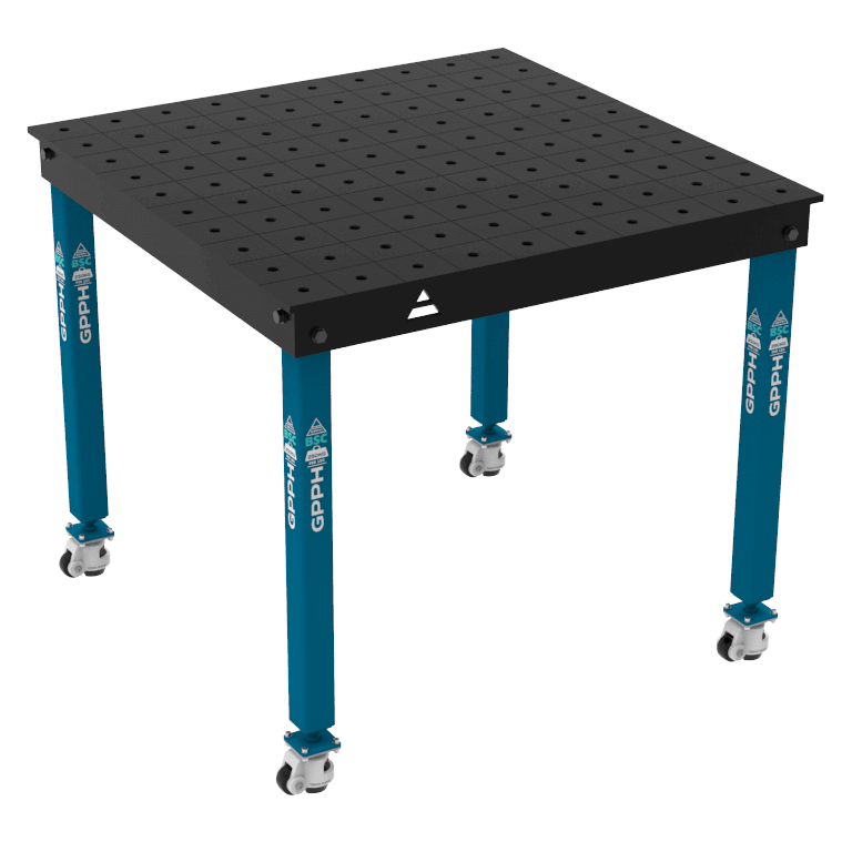 BASIC Welding Table Size - 1000x1000mm, Grid - 100x100mm, System - Φ16, Legs - On wheels