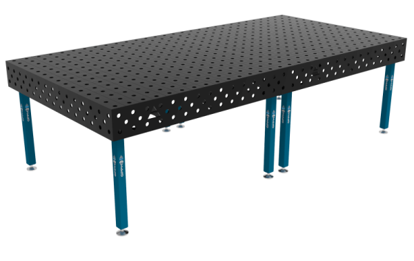 Svařovací stůl ECO Rozměry – 3000 x 1480 mm, síť – 100 x 100 mm, systém – Φ28, nohy – na patkách