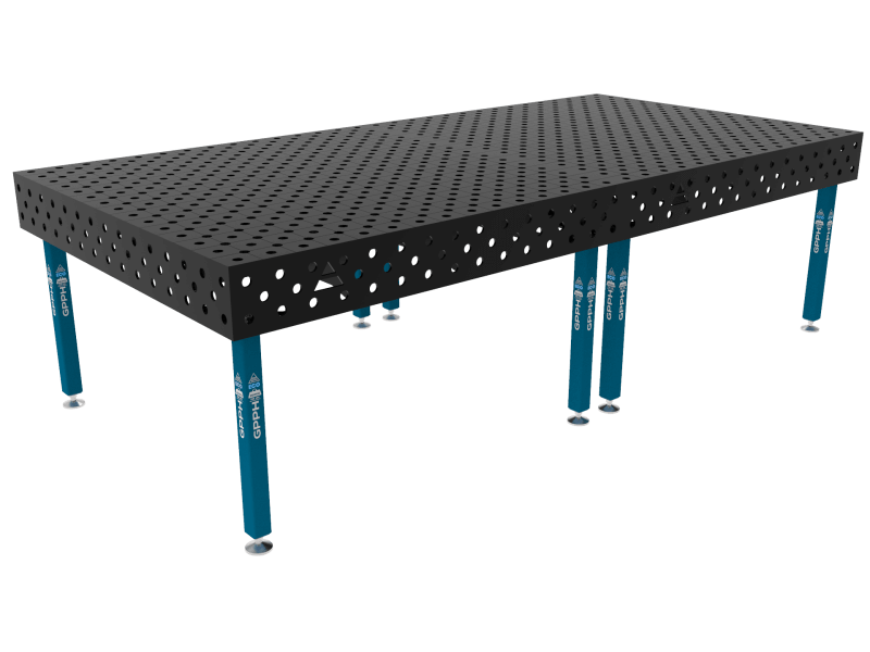Stół Spawalniczy ECO Rozmiar - 3000x1480mm, Siatka - DIAGONALNA, System - Φ28, Nogi - Na stopach