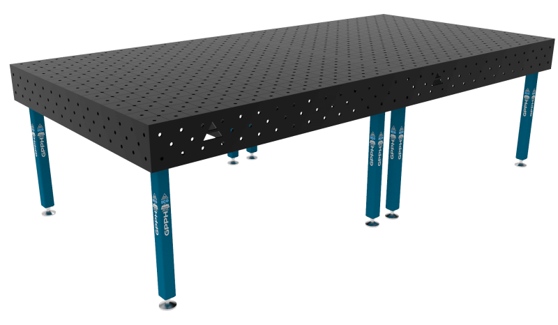 Stół Spawalniczy ECO Rozmiar - 3000x1480mm, Siatka - DIAGONALNA, System - Φ16, Nogi - Na stopach