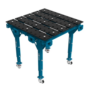 Mesa de soldadura modular individual 1000x1000 mm, sistema de 28 mm, rejilla de 100x100, nitrurada.