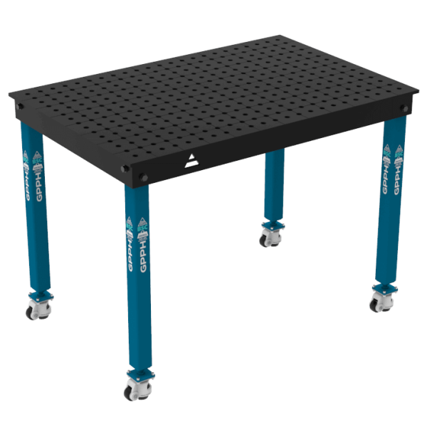 Svářovací Stůl BASIC Rozměr - 1200x800mm, Mřížka - 50x50mm, Systém - Φ16, Nohy - Na kolečkách