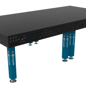 Table de soudage PRO Dimensions : 3000 x 1480 mm, maillage : 50 x 50 mm, système : Φ16, pieds : sur patins