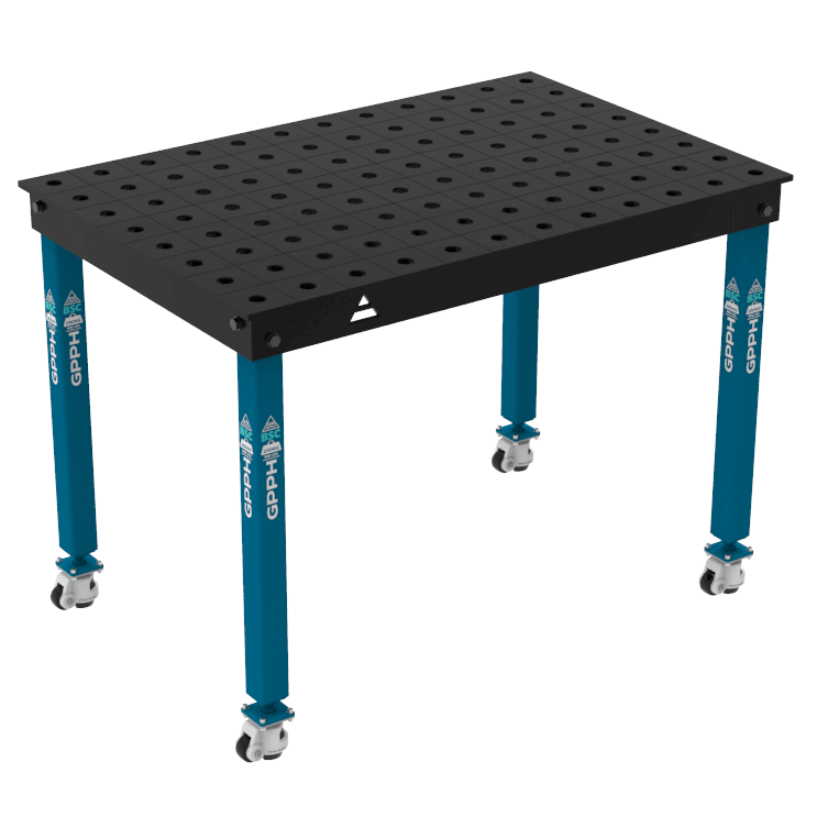 Mesa de Soldadura BASIC Tamaño - 1200x800mm, Malla - 100x100mm, Sistema - Φ28, Patas - sobre roues