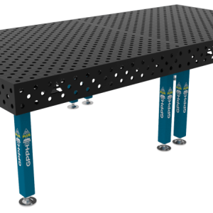 Stół Spawalniczy PLUS Rozmiar - 3000x1480mm, Siatka - diagonalna, System - Φ28, Nogi - Na stopach