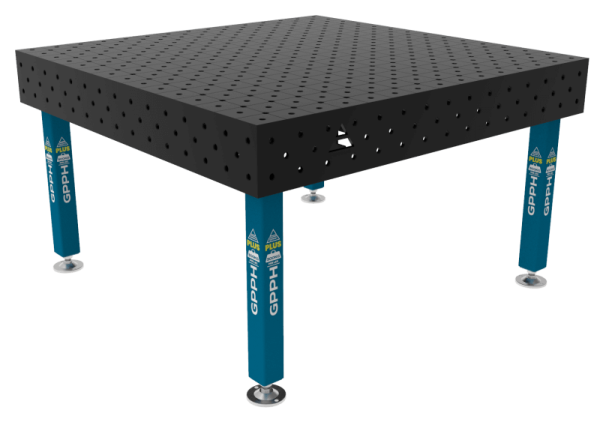 Stół Spawalniczy PLUS Rozmiar - 1500x1480mm, Siatka - diagonalna, System - Φ16, Nogi - Na stopach