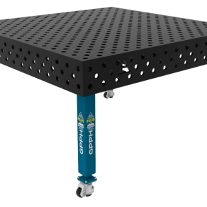 Stół Spawalniczy PLUS Rozmiar - 1500x1480mm, Siatka - diagonalna, System - Φ28, Nogi - Na kołach