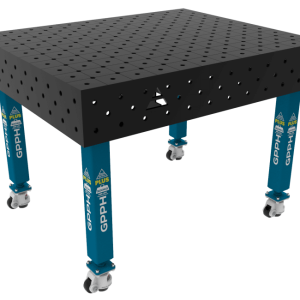 Stół Spawalniczy PLUS Rozmiar - 1200x1000mm, Siatka - diagonalna, System - Φ16, Nogi - Na kołach