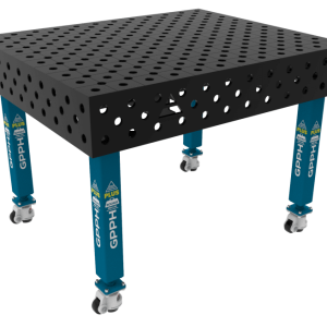 Stół Spawalniczy PLUS Rozmiar - 1200x1000mm, Siatka - diagonalna, System - Φ28, Nogi - Na kołach